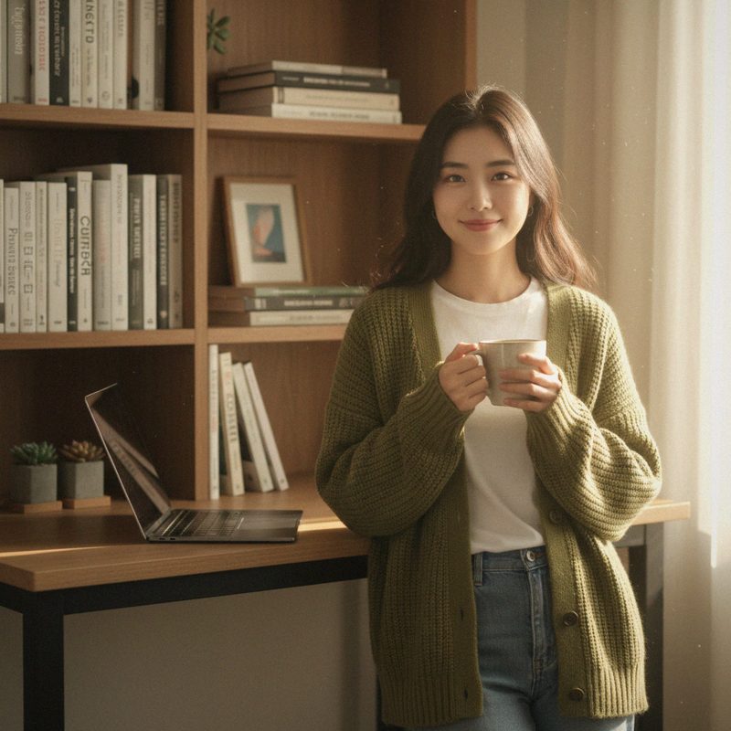 Maya with green tea