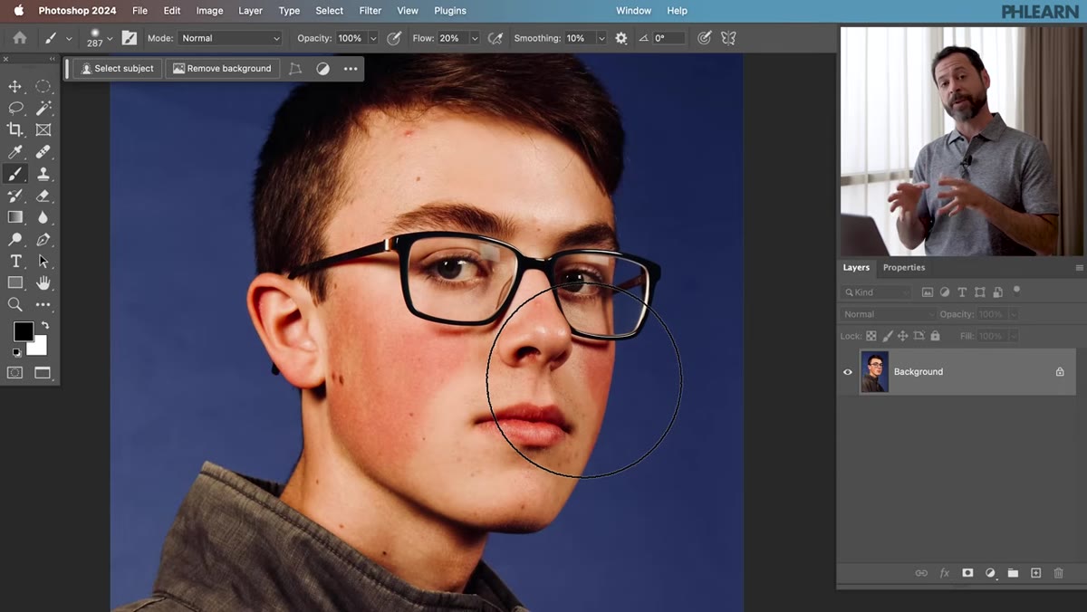 Hue/Saturation adjustment layer being added from menu