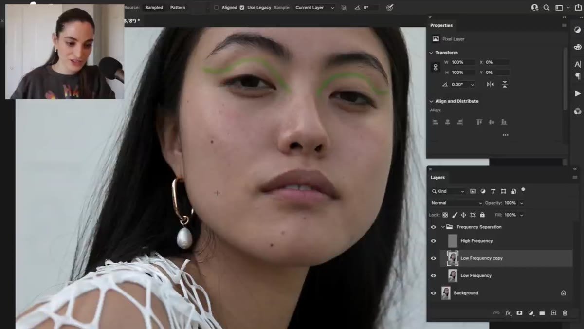 Low-frequency color layer showing blurred skin tones