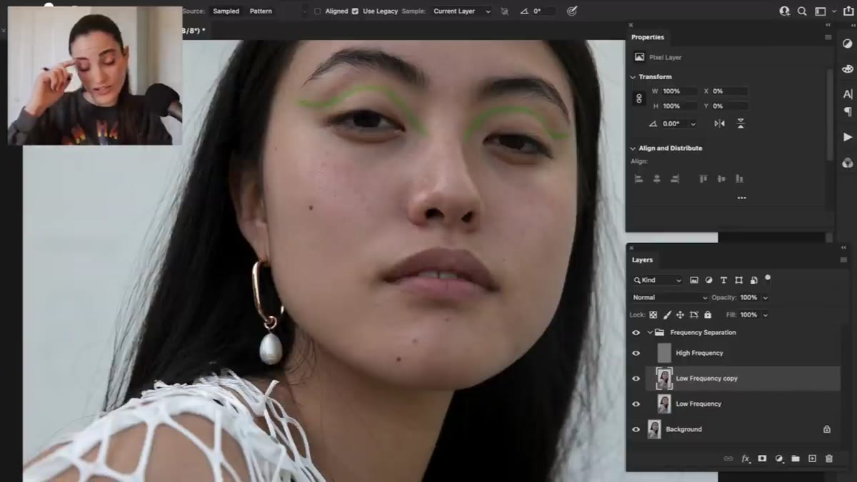 Zoomed-out view of retouched portrait for final review