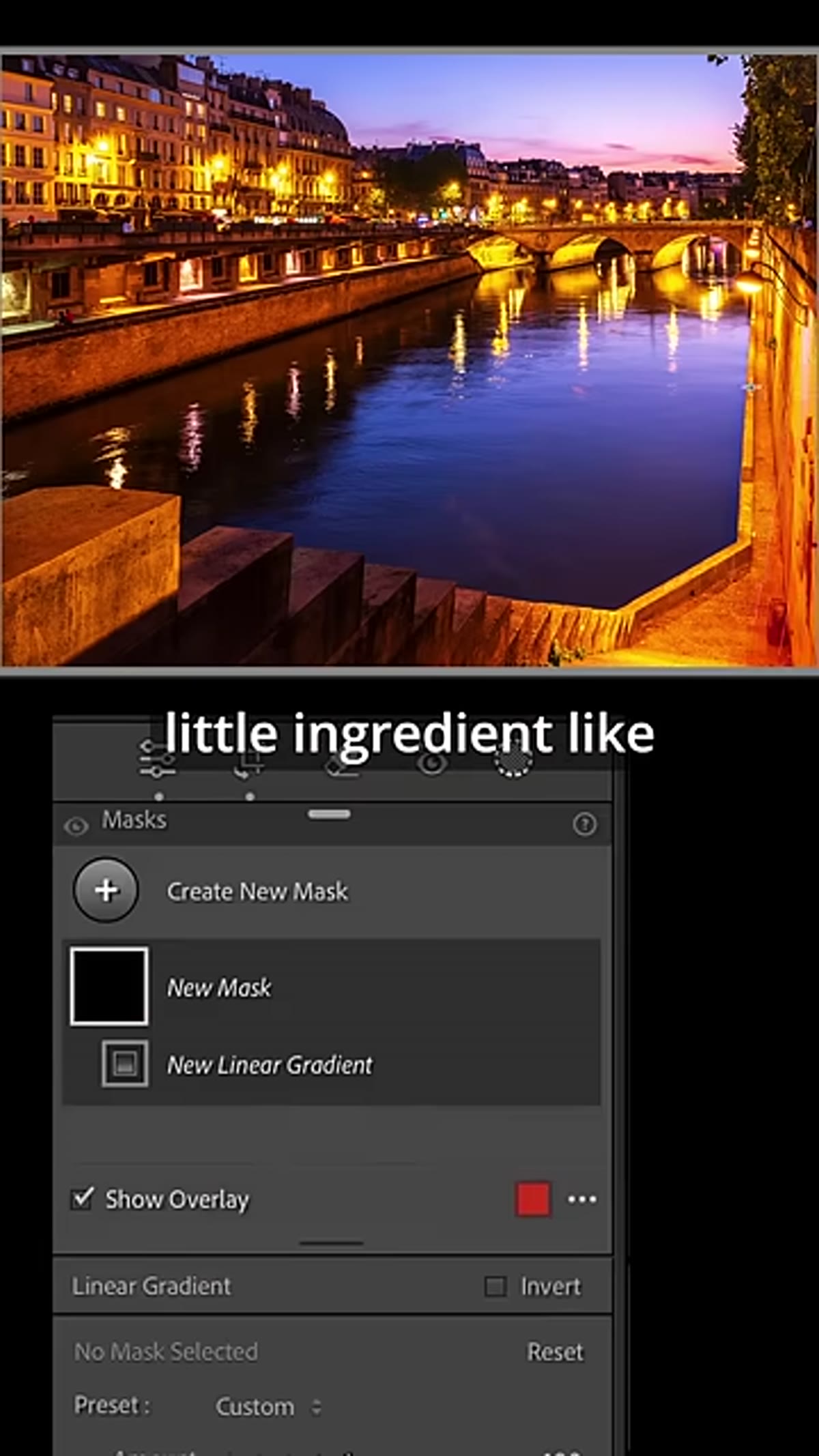 Linear gradient being dragged in from the left side of the image