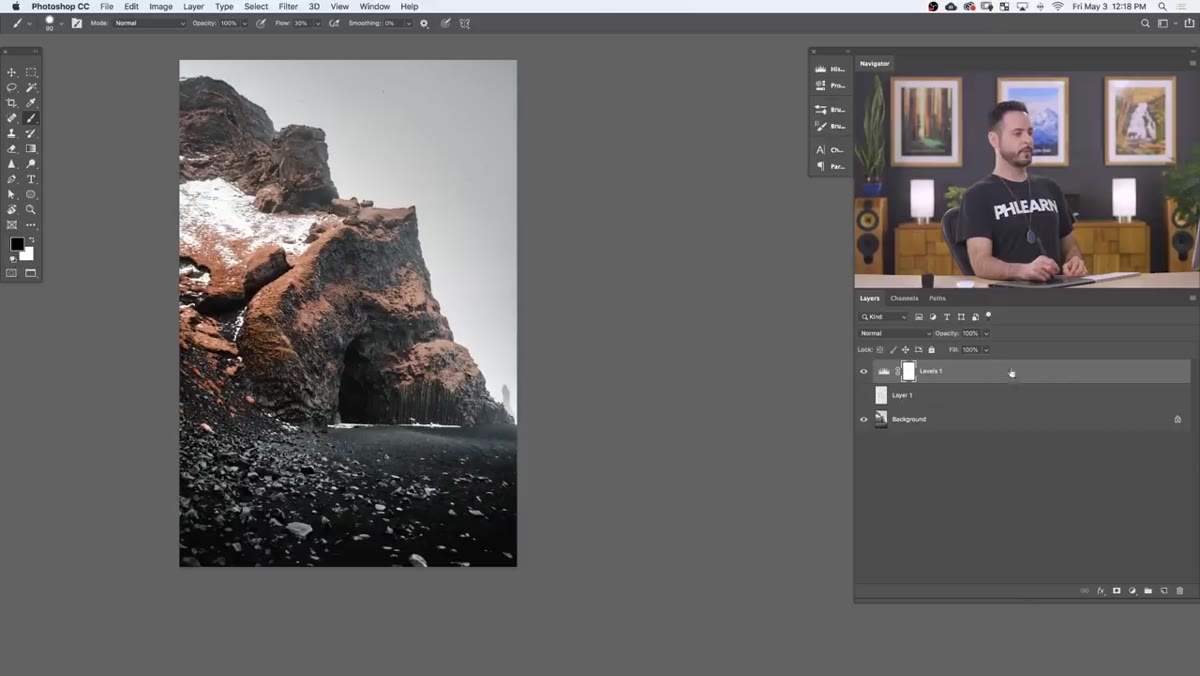 Layer Style dialog open, Blend If section visible
