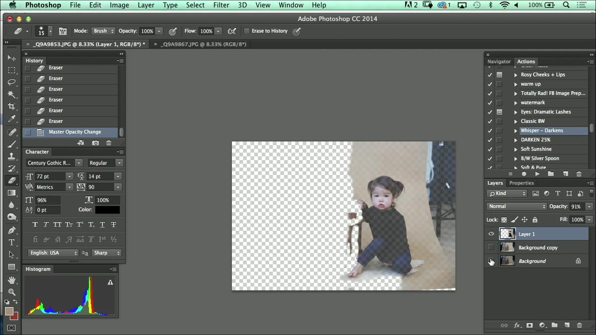 Layers panel with visibility toggled off to reveal gaps