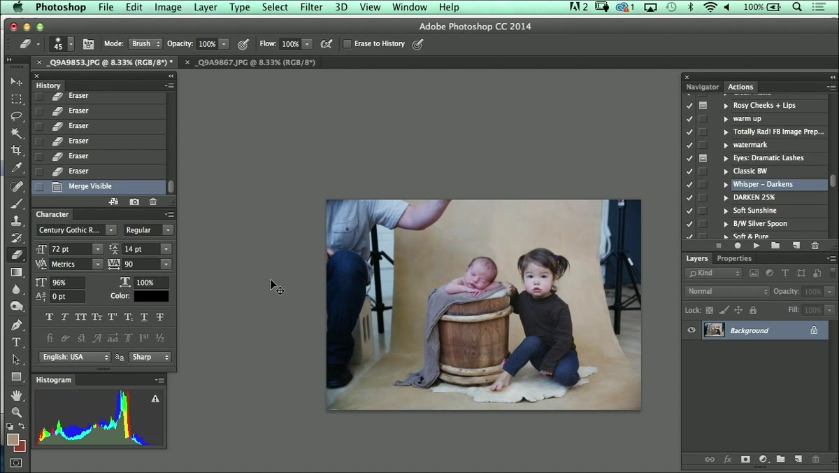 Canvas with rotated top layer for horizon correction