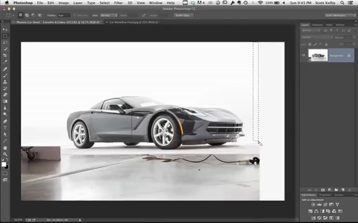Free Transform stretching background slice over new canvas area