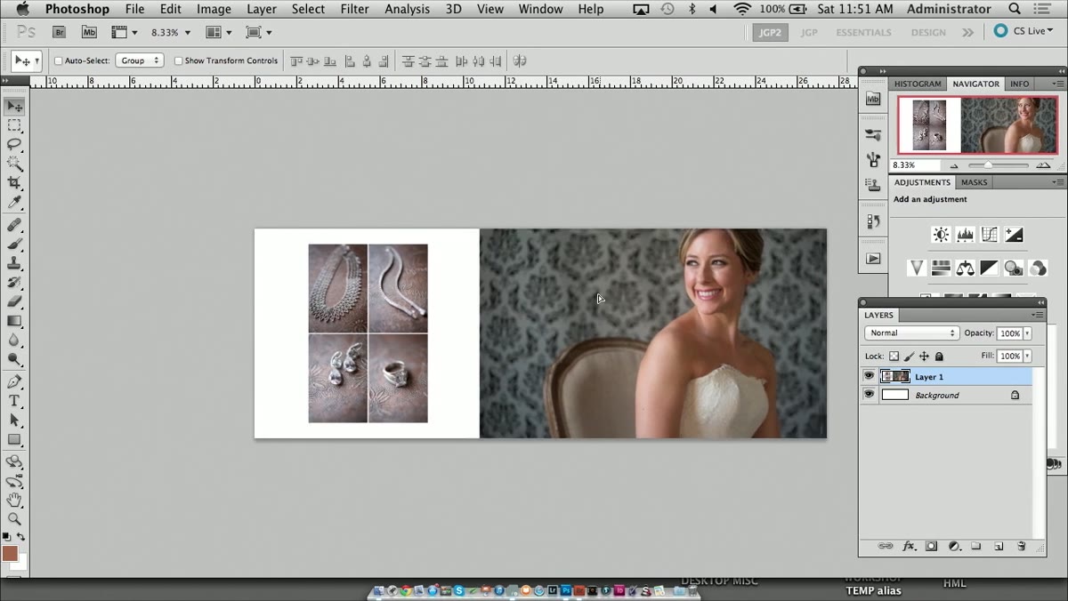 Flattened composite of multiple portraits in one document