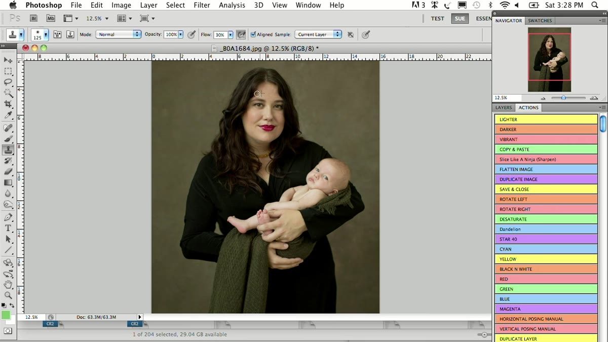 Full edited image on screen showing completed adjustments