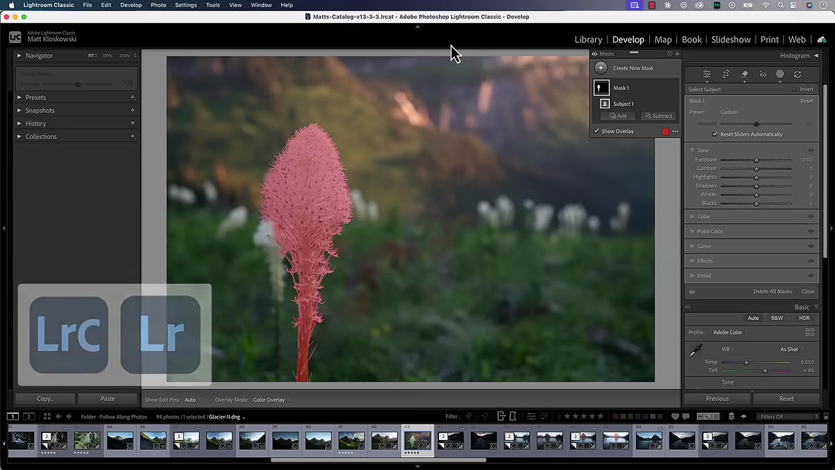 Masking panel open in Lightroom Classic interface