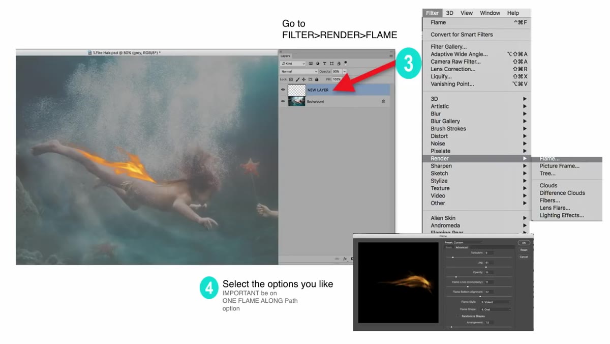 New blank layer created above subject layer in Layers panel