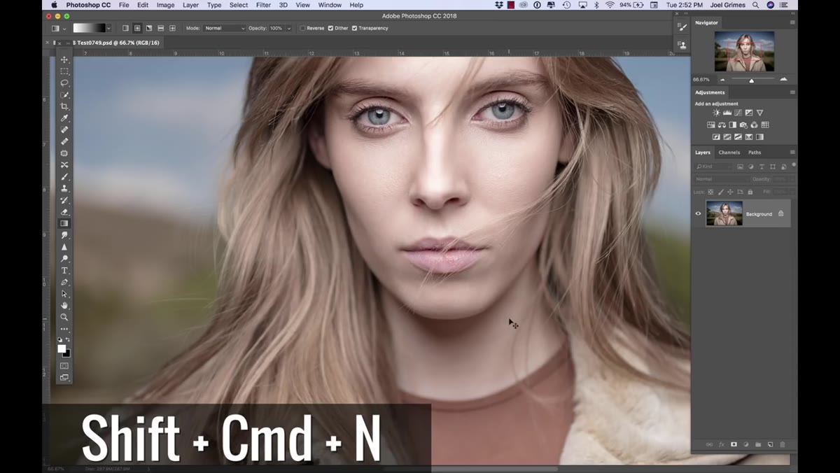 New layer dialog with Overlay blending mode and 50% gray fill