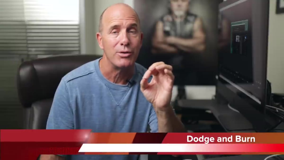 Dodge and burn pass being demonstrated on subject&rsquo;s face