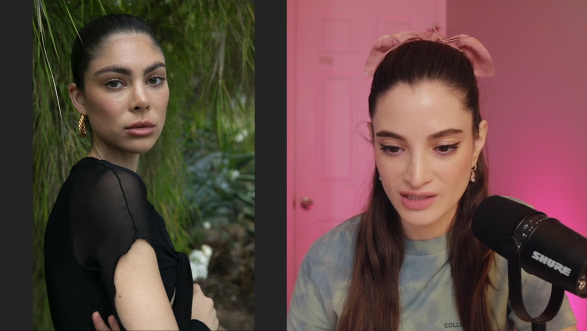 Zoomed comparison showing brightened eyes and added lashes