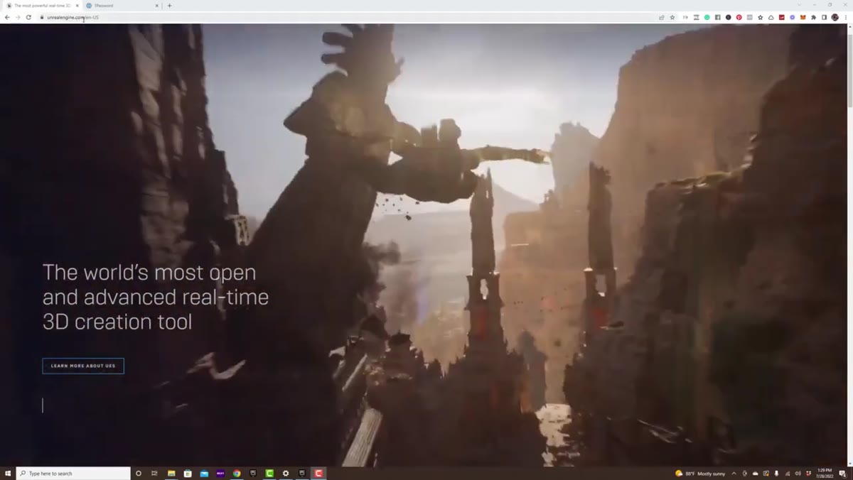 Epic Games website showing download button for launcher