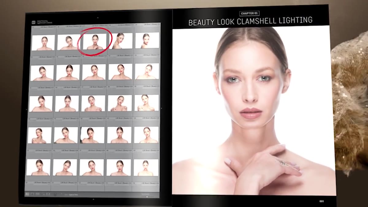 Grid of portrait shoot images shown before final selection